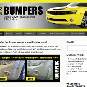 Webpage Designs: Just-Bumpers website design